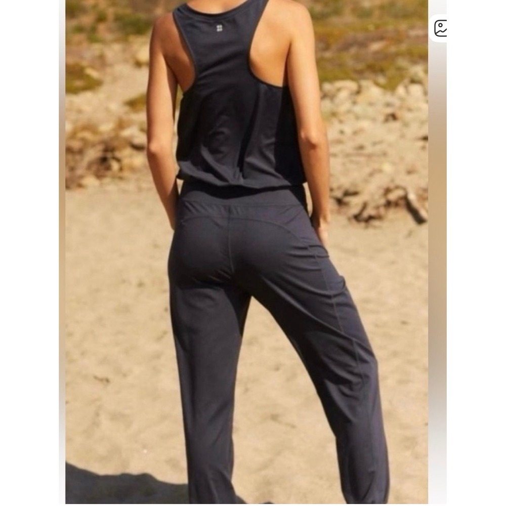 Sweaty Betty Gary Soft Yoga Casual Sleeveless Jogger Black Jumpsuit Size Small - Picture 3 of 12